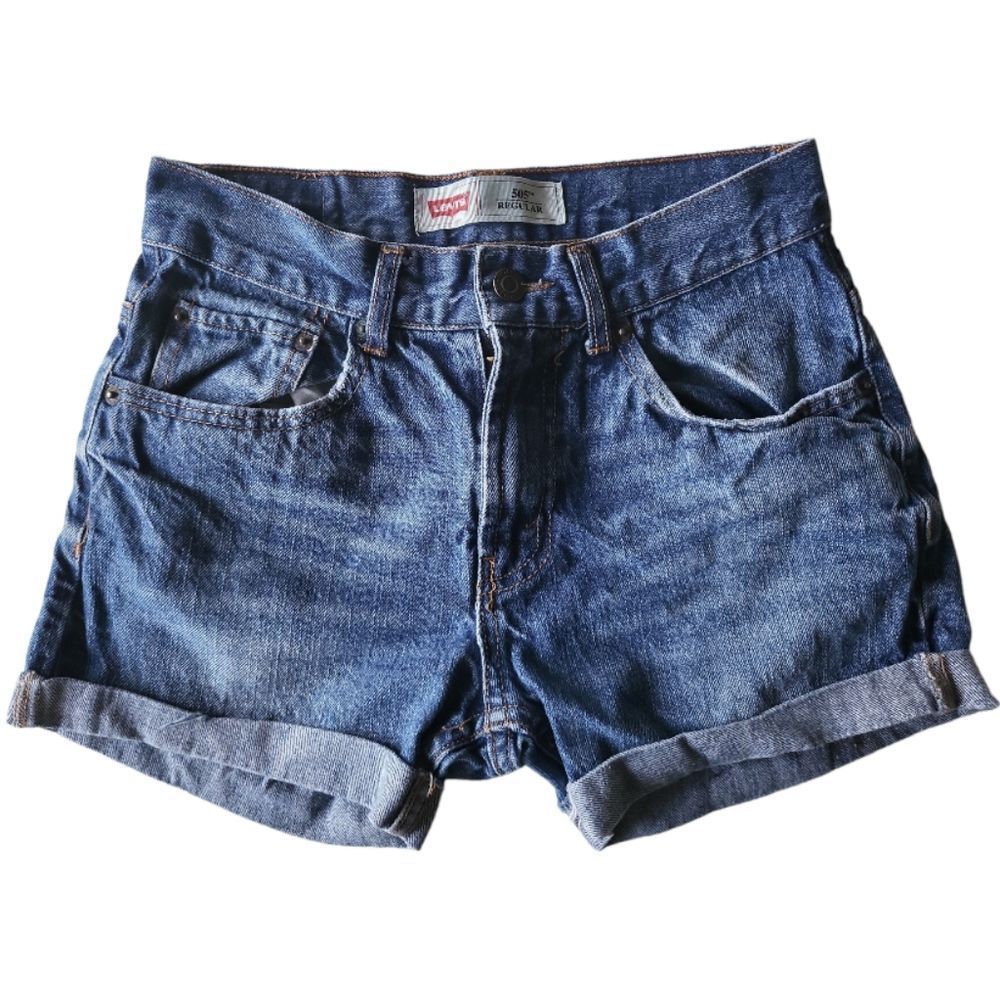 LEVI'S Blue Denim 505 Cut-Off Hemmed Jeans Size 14 /‎ 25W
